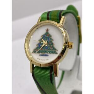 Vintage Holiday Christmas Womens Quartz Fashion Watch Works New Battery!